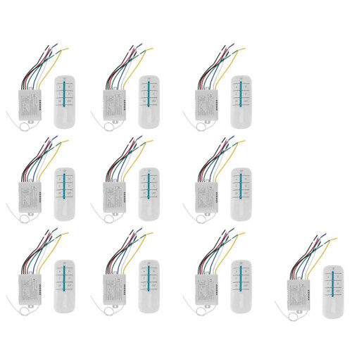 10X 4-Wege-Licht-Lampe Digital Wireless Remote Control   / OFF 220V