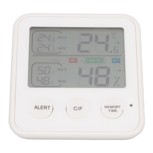 Room Thermometer with LCD Display, ABS, 2x AAA 1