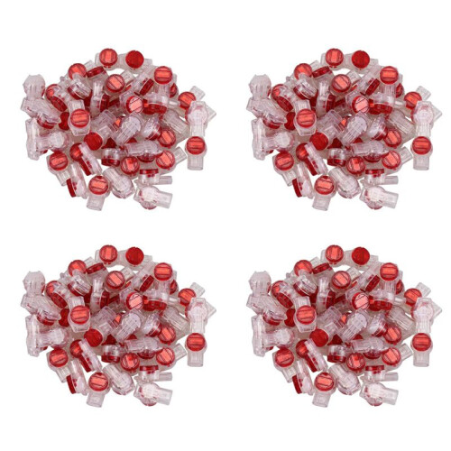 220 Pieces Gel Splice UR Connector 3 Port Wire Connectors Red+Clear