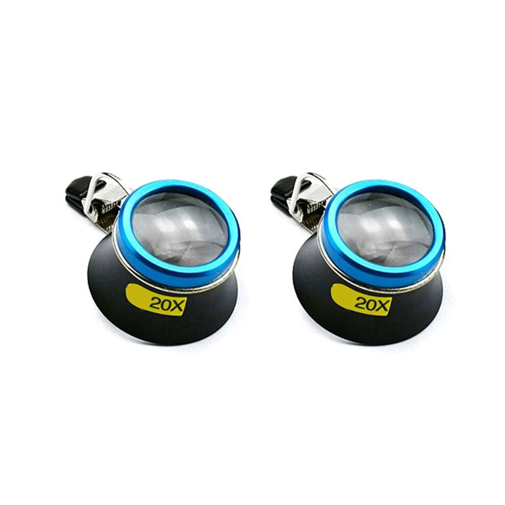 2X 20X Eyeglass Magnifier Clip- Eye Magnifier Portable Eyepiece  Operator Watchmaker Repair Tool