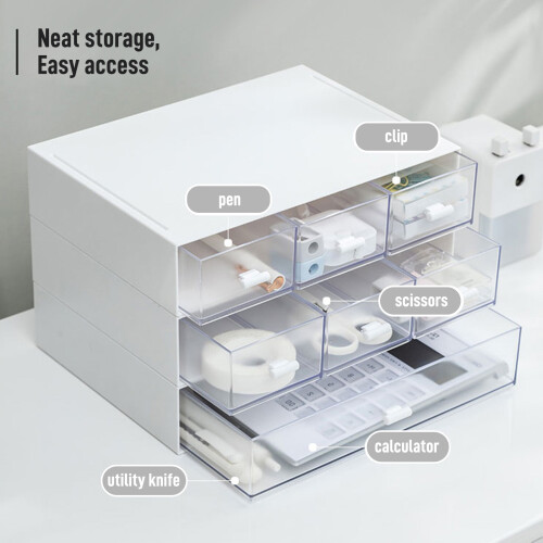 Desktop Storage Drawer ABS+PS+PE16.5x4.3x22.8cm 2