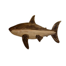 DéCor de Poisson de Mer en Bois Statue Figurine de Baleine Sculpture Ornement DéCoration Rustique DéCoration Murale,B