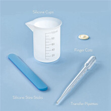 6X Silicone Measuring Cups Kit with Silicone Stir Stick, Pipettes, Finger Cots for Epoxy Resin Mixing, Molds