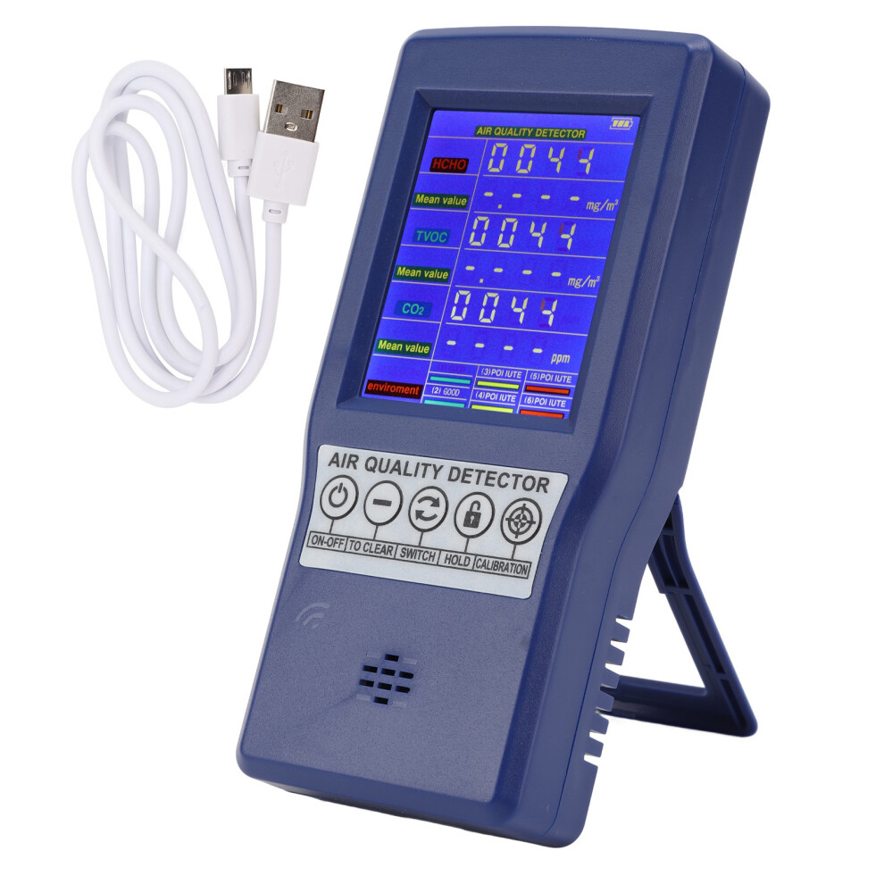 Indoor Air Quality Monitor With Co2, Hcho, Tvoc & Dust 9180435944627