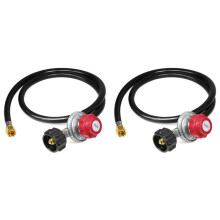 2X High Pressure Propane 0-20 Psi Adjustable Regulator with 4Ft Qcc1/Type1 Hose for Propane Burner Turkey Fryer Smoker