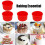 Moldes de Silicone para Bolo 4 Polegadas Assadeira Redonda Antiaderente Molde de Silicone para Assar Assadeira Reutilizável Vermelho, Conjunto de 6