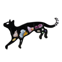 Katzen-Wandregal PVC 38 x 28 cm Schwarz
