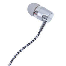 3X H-169 3.5mm MP3 MP4 Wiring Subwoofer Braided Cord, Universal Music Headphones with Wheat Wire Control(Silver)