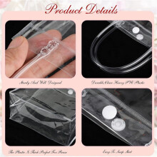 60Pcs Transparent Gift Bag with Handle Wedding Candy Gift Packaging Reusable Tote Bag Christmas Shower 13x15x7cm