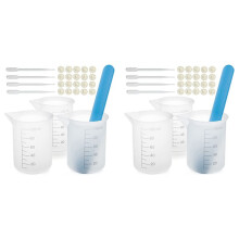 6X Kit de Tasses à Mesurer en Silicone avec Bâtonnet D'Agitation en Silicone, Pipettes, Repose-Doigts pour Mélange de Résine ÉPoxy, Moules