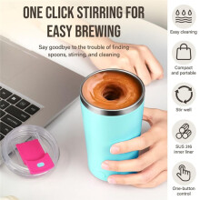 Elektrischer Kaffeebecher mit Rührfunktion, Selbstmischender Becher, 400 Ml, Automatischer Rührbecher Aus Edelstahl, Geeignet für Kaffee, Milch, B