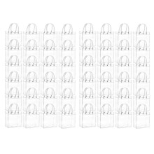 40st Transparent Presentpåse med Handtag Bröllopsgodispresentförpackning Återanvändbar Tygpåse Juldusch 15x20x7cm