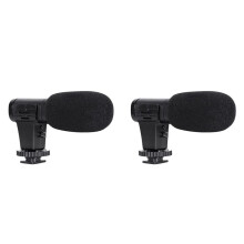 2X Video Microphone -Camera  Condenser Record Interview Vlog Mic for Phone DSLR Camera 3.5mm Microphone