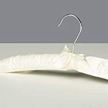 10x Satin Padded Hangers for Delicate Wedding Dresses Silk Hangers with Anti-Rust Swiveling Chrome Hook