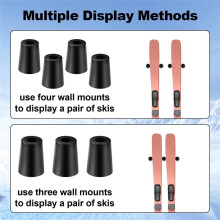 8 Pieces Vertical Ski Racks, Ski Wall Mount Bracket Vertical Wall Mount Ski Rack to Safely Store and Display Your Skis
