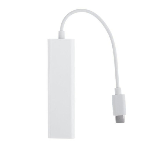 2X USB-C USB 3.1 Type C to USB RJ45 Ethernet Lan Adapter Hub Cable for  PC 1