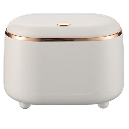 Press-Type Desktop Small Trash Can with Lid,Small Storage Bucket Tiny Desktop Waste Garbage Bin,White