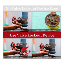 Gate Valve Lockout Device and Safety Padlock Set, for 1 to 2-1/2 Outside Garden Faucet Knob Tank Valve Handles Lockout