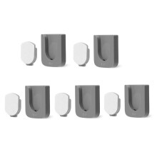Supporto da Parete Magnetico per Supporto per Telecomando, 5 Organizzatori per Telecomando Rack Autoadesivo per Telecomando TV (Grigio)