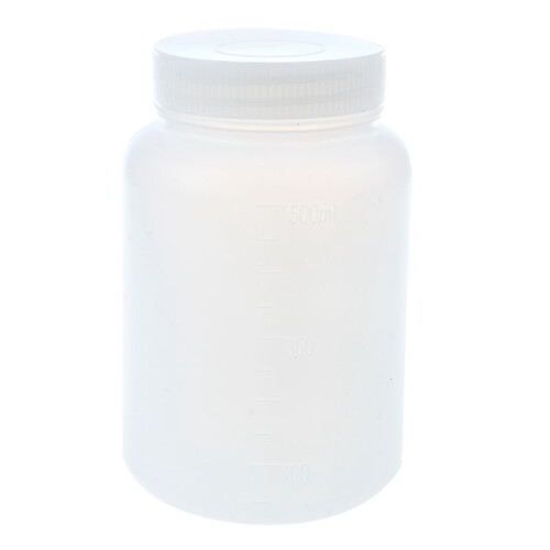 10X Laboratory Chemical Storage Case White Plastic Widemouth Bottle 500mL 1
