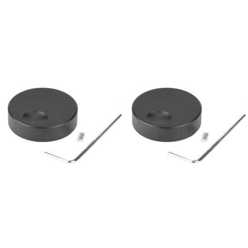 2X Matte Universal Convenient 32x13mm 6mm Hole Black Solid Aluminum Solid Volume Potentiometer Control Knob