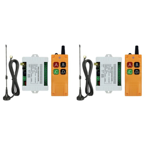 2X DC12-36V 4CH RF Wireless Remote Control  Receiver with 2000M Long Distance Remote Controller Suckers Antenna