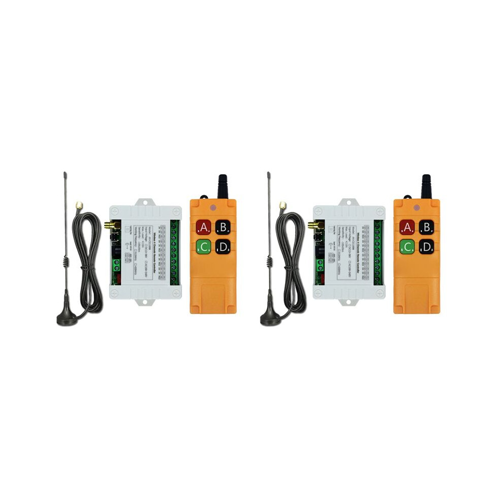 2X Dc12-36V 4Ch Rf Wireless Remote Control Receiver With 2000M Long Distance Remote Controller Suckers Antenna 6033335200672
