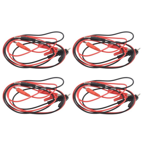 4 Pcs 1M Long Alligator Clip to Banana Plug Test Cable Pair for Multimeter