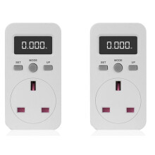 2X Digital Power Meter Plug-in Socket Electric Wattmeter Monitor UK Plug