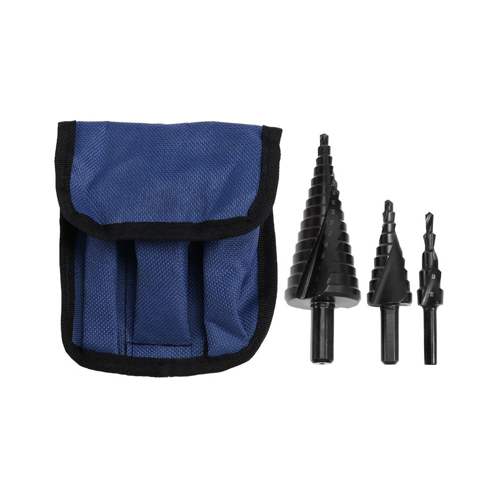 3Pcs Step Drill Bit For Metal, 4-12Mm 4-20Mm 4-32Mm Spiral Flute Unibit Step Drill Bit,Coated Universal Bit 6033972796545