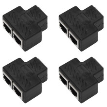 2 Port RJ45 Splitter Adapter LAN Network Ethernet Extender Connector Plug Lot 4pcs