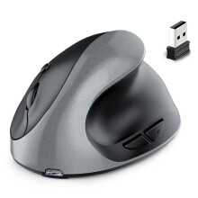 Wiederaufladbare Dual-Mode-USB 2.4G Wireless + -Maus Vertikale Ergonomische Optische Mäuse für Computer-Notebook Grau