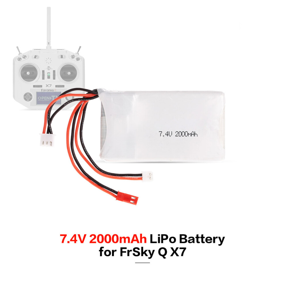 2S 7.4V 2000Mah Lipo Battery For Rc Transmitter, Compact Size 8711392944729
