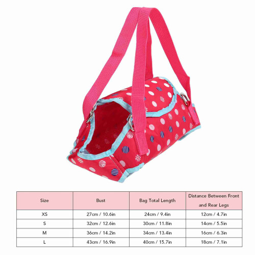 Rose Color Single Shoulder Breathable Dog Support Harness S, Polyester, Portable 1