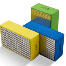 Diamond Hand Polishing Pads, 3PCS Diamond Sanding Pads 60/200/400 Grit Sanding Block Foam Backing for Tile Glass Stone