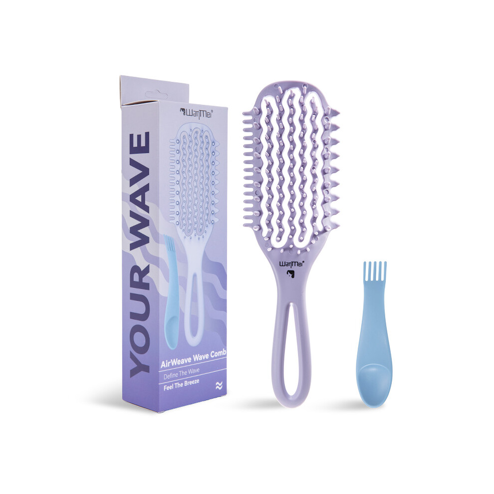 Phui-Pet-Supplies (Purple) Lightweight Comb For Curls, Ergonomic Handle