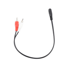 Durable 0.25m 3.5mm Female to 2 Male Stereo Y Cable for TV & Headphone Use