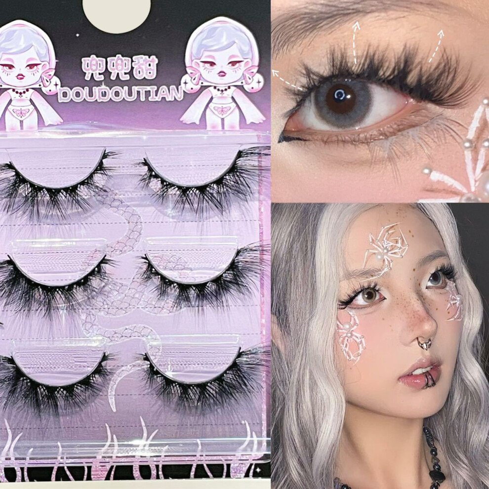 Hue-Grain Anime False Lashes - Thin Band, Salon Quality