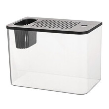 Tanque de Peixes Aquário Transparente Desktop Tanque Tartaruga Aquário Pequenos Aquários Decorativos Recipiente de Peixes para Peixes Preto