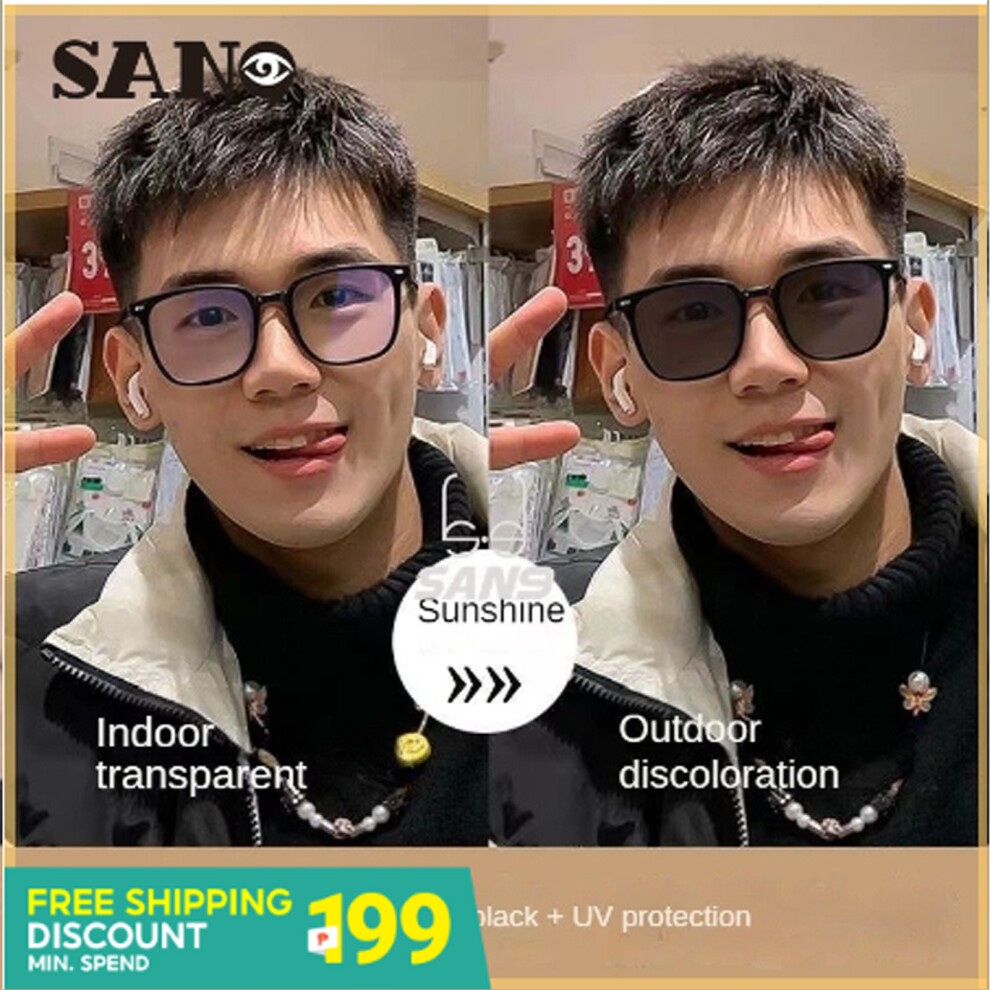 Zhouq-Outdoors (Bright Black Frame, Gray To 0 Degrees) Blue Light Blocking Glasses For Gaming & Study