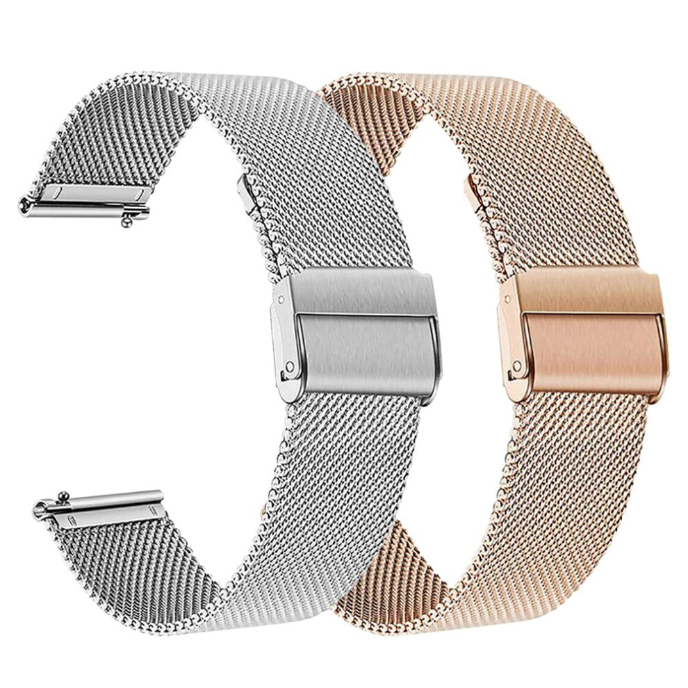 Silver And Rose Gold Smartwatch Band Compatible With Tg38, Adjustable Stainless Steel Strap With QuickâRelease Pins And Secure Clasp Silver,Gold 9330225354222