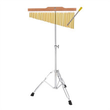 36 Bar Chimes with Wooden Mount, Gold Aluminum Alloy Percussion Chimes for Xylophone