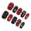 (XS) Punk Style Press-On Nails, Black & Red, 10PCS 1