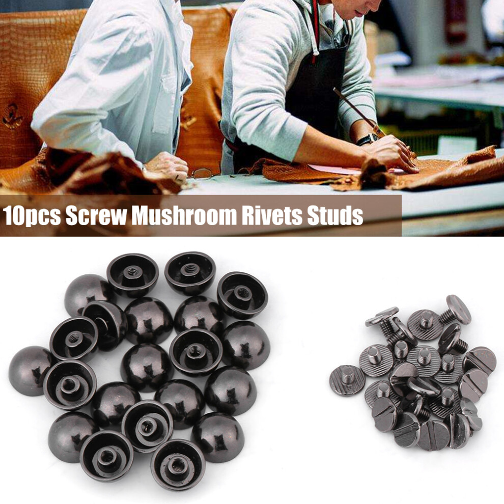 20 Mushroom Rivets Screw Studs For Leather Craft 7055741601088