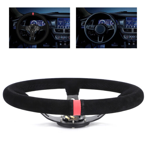 Auto Racing Lenkrad 35cm Rot mit 反绒 Bezug 1