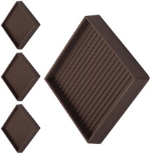 Rubber Furniture Pads 4PCS 4' Non Slip Caster Cups Square Leg Floor Protectors for Bed Sofa Chair
