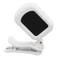 Accordeur à clip LCD avec affichage numérique pour guitare, basse, violon, ukulélé, blanc