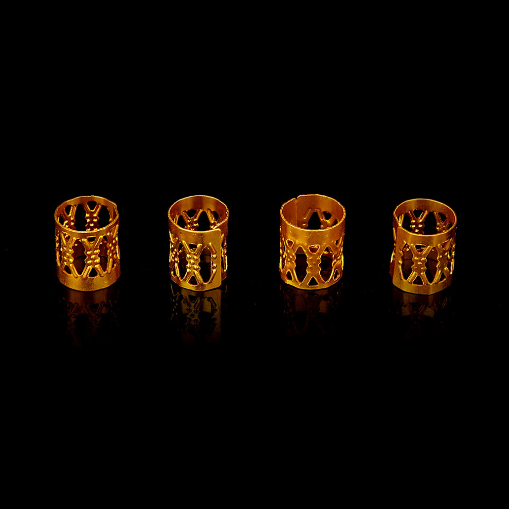 Unisex Gold Hair Accessory Metal Bead Rings 50Pcs Adjustable Braid Hair Decoration