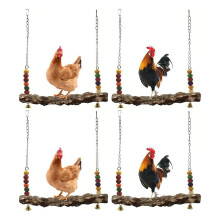 4 Pack Chicken Bird Swing,Natural Wooden Swing Toys,Wood Stand for Chick,Safe Chicken Coop Accessories for Bird,