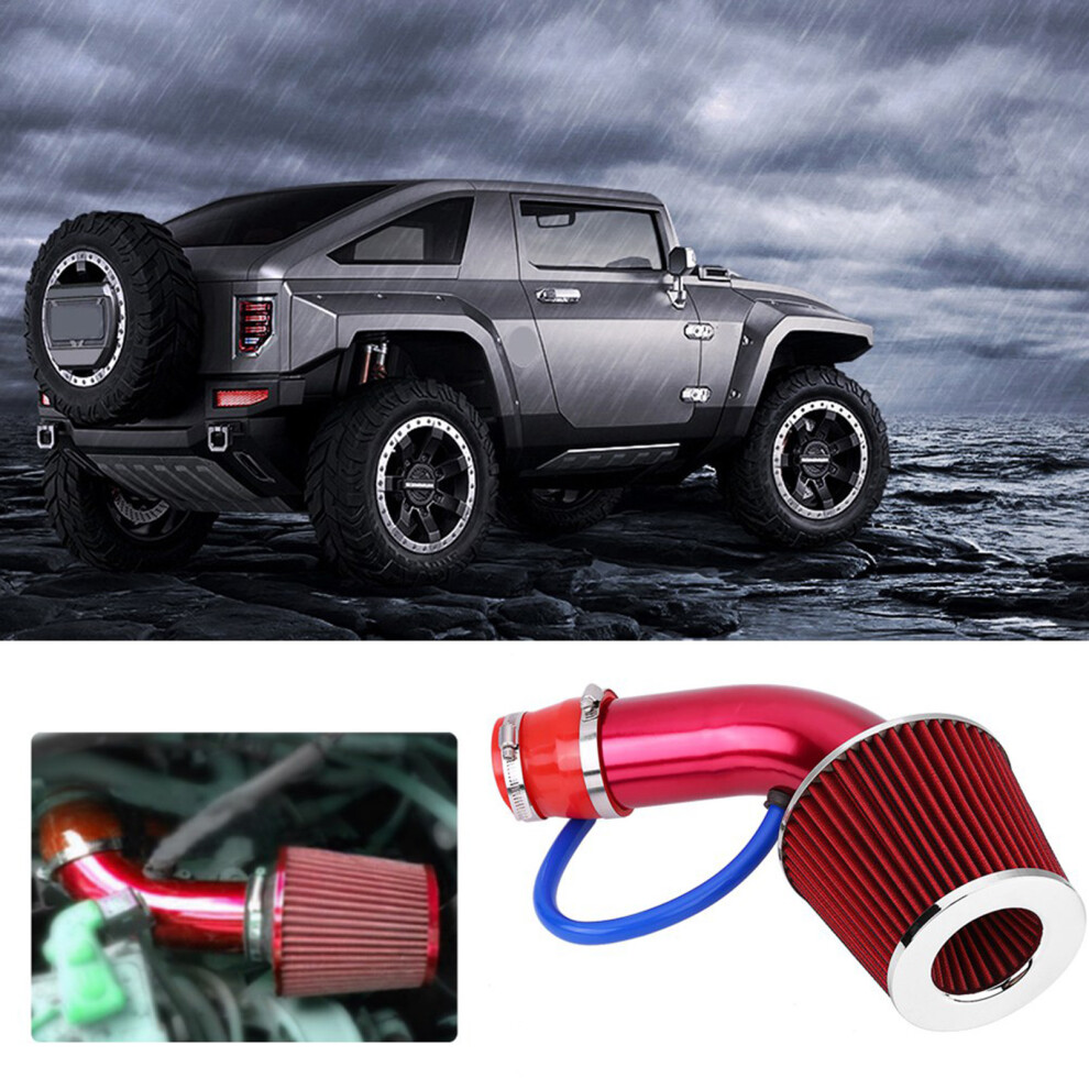 76Mm 3 Inch Car Cold Air Intake Filter Aluminum Hose Kit Â Red 7901389232293